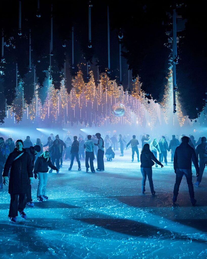 Ice Skating Berlin Forest Winterlights Dark Matter